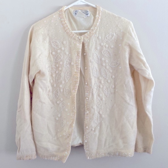 Vivien forest Sweaters - 70’s vintage Vivien Forest beaded cardigan